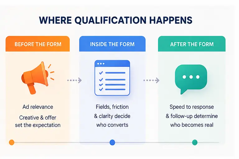 Meta's two instant form types — more volume with no confirmation step, higher intent with a review screen

