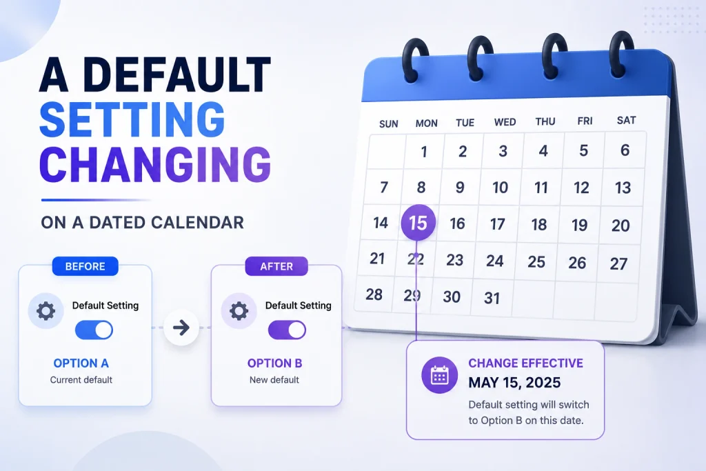 A default setting changing on a dated calendar

