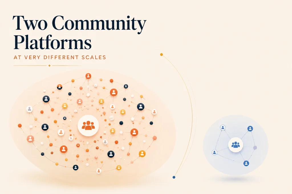 Two community platforms at very different scales


