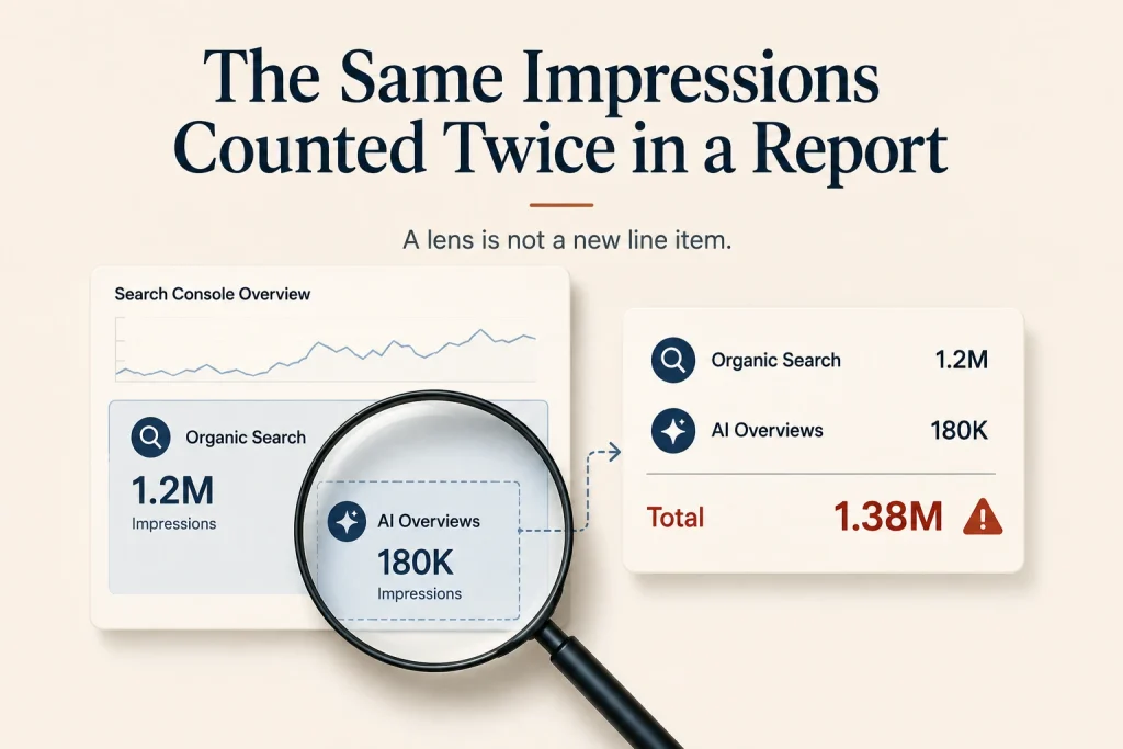 The same impressions counted twice in a report