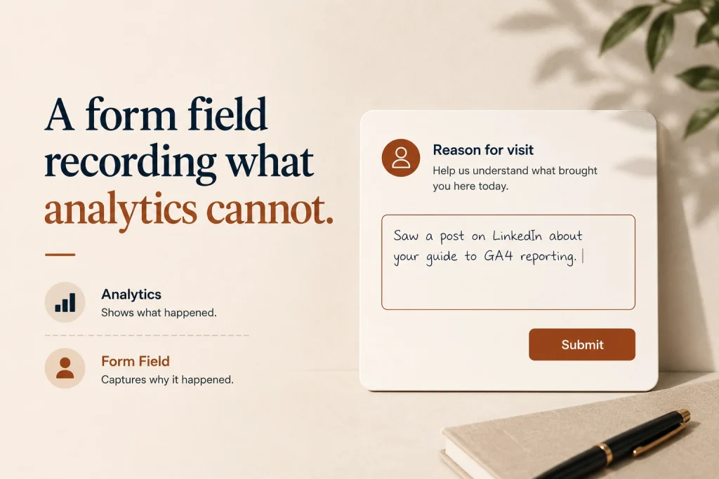 A form field recording what analytics cannot