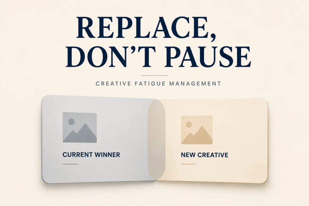 Replacing a fatigued winner by overlap rather than by pausing it

