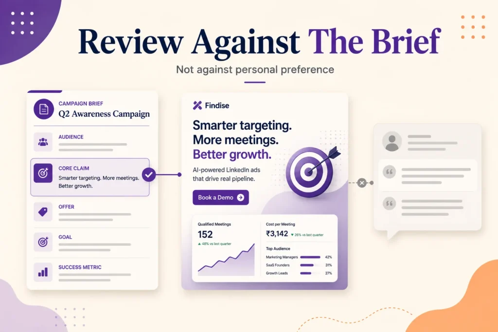 Reviewing against the brief's claim rather than against preference

