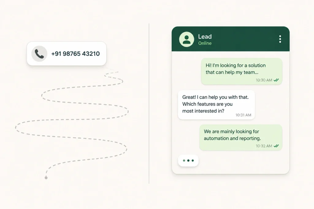 A phone number you must chase against a conversation already open

