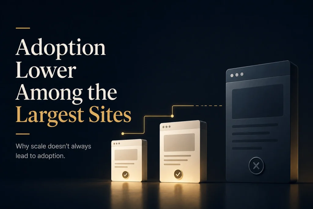Adoption lower among the largest sites

