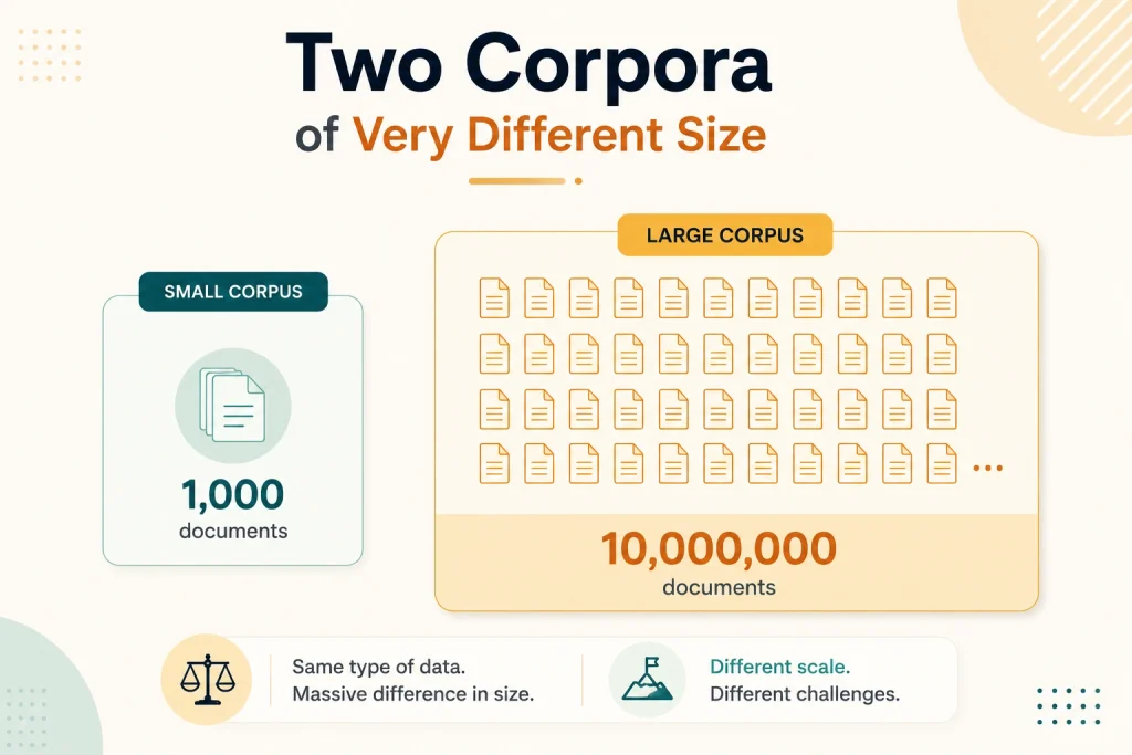 Two corpora of very different size

