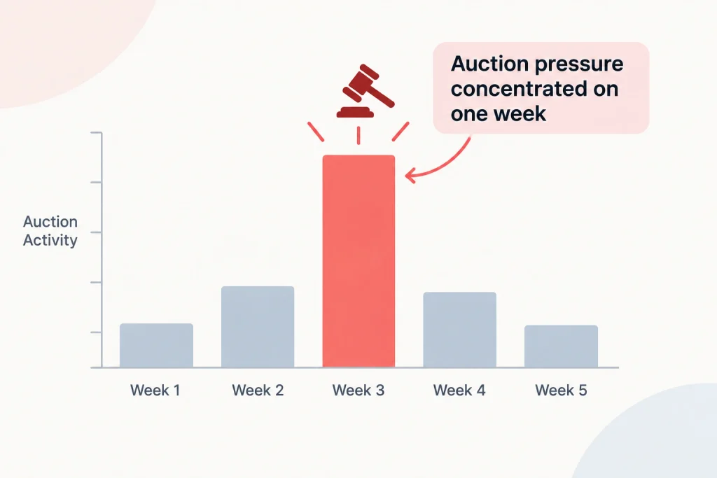Auction pressure concentrated on one week


