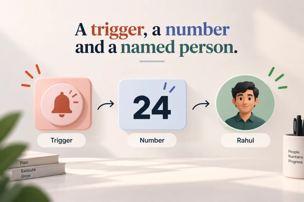 A trigger, a number and a named person

