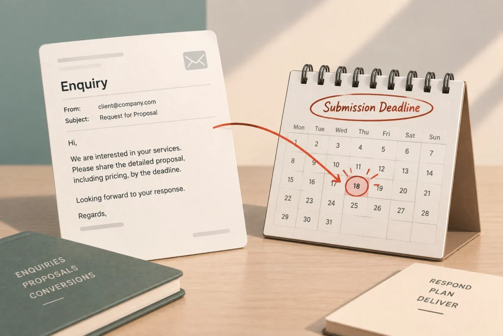 An enquiry with a deadline the calendar set

