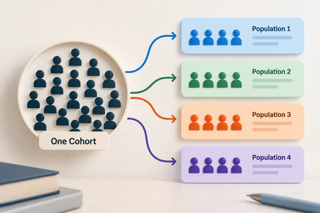 One cohort sorted into four populations

