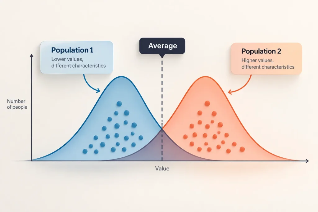 A curve where the average hides two very different populations
