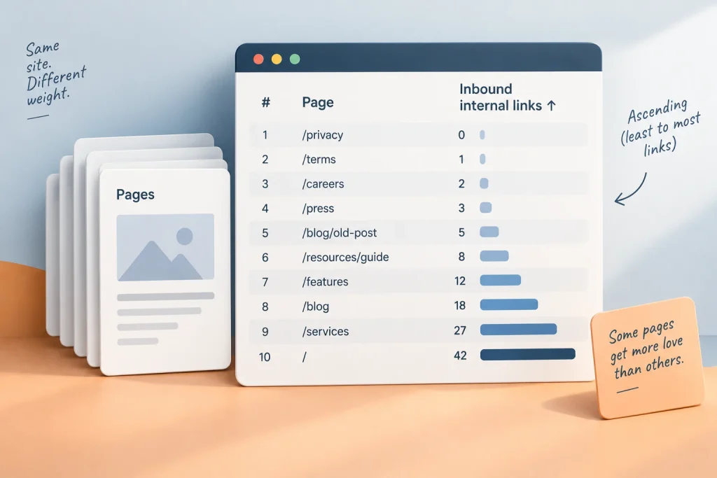 Pages sorted by inbound internal links, ascending

