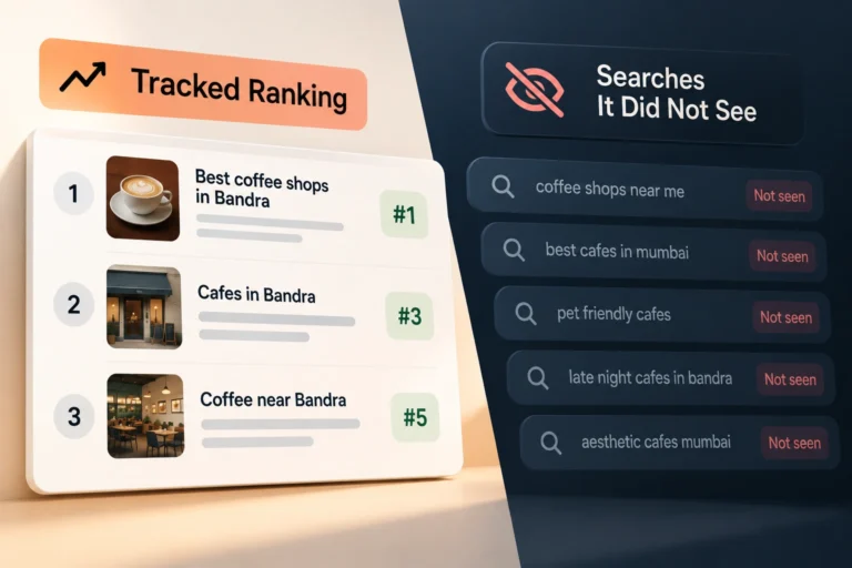 A tracked ranking beside the searches it did not see