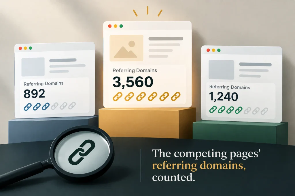 The competing pages' referring domains, counted