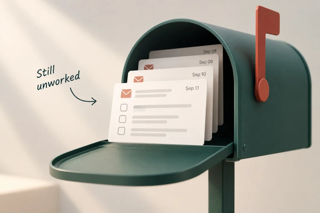 An unworked list already sitting in a mailbox