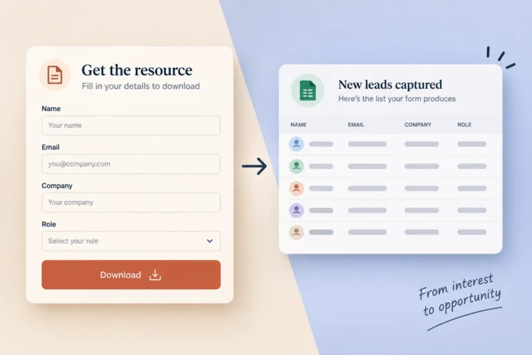 A download form and the list it produces